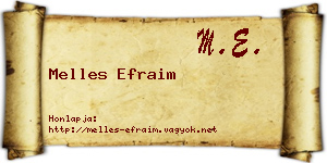 Melles Efraim névjegykártya